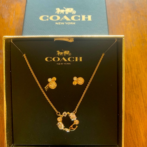 Coach Cluster Necklace Set NWT - Picture 2 of 3